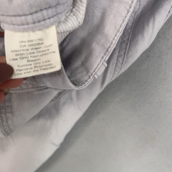 Hei Hei Pants Womens 4 Light Gray Linen Blend Cargo Capri Drawstring Utility Y2K - Picture 6 of 15